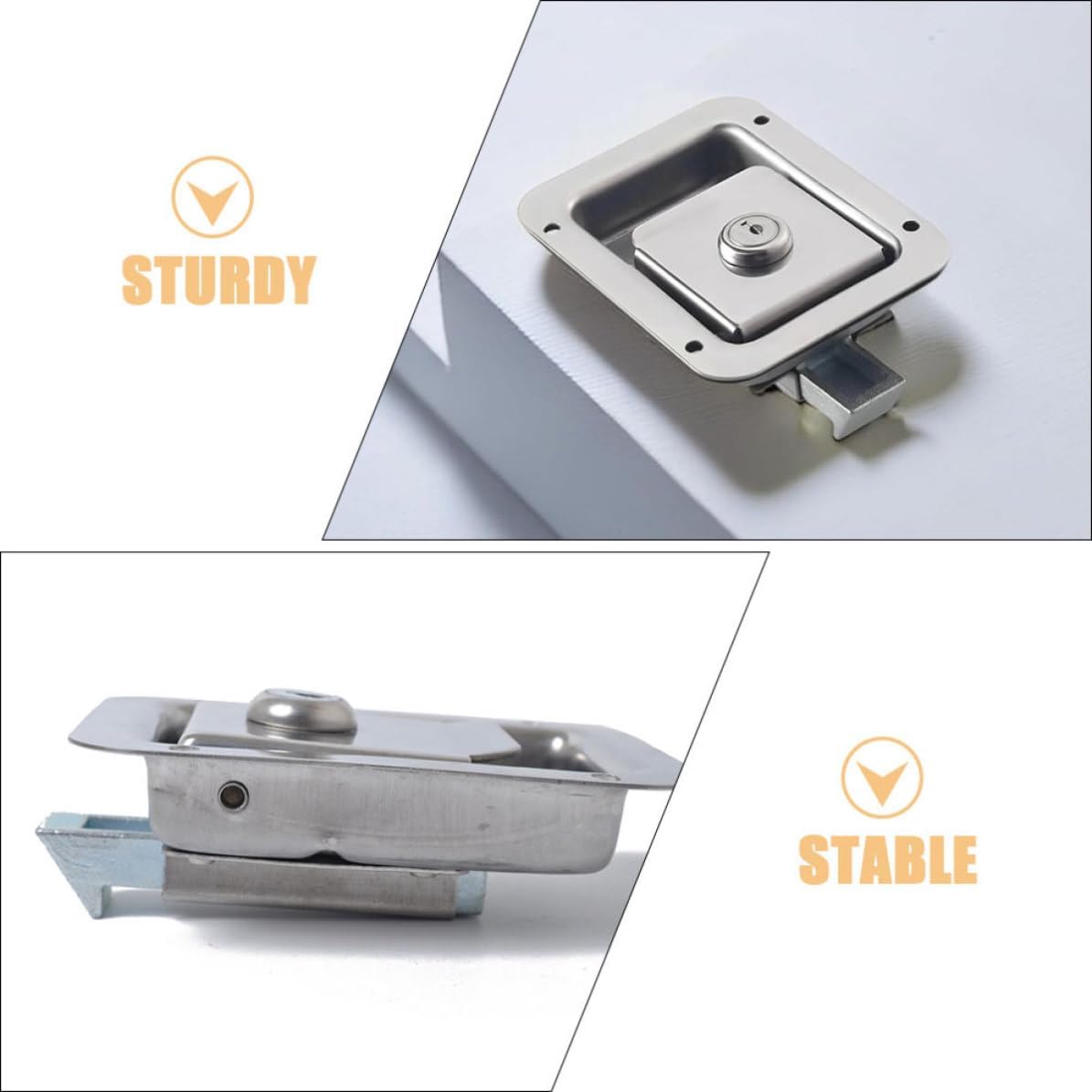 POPETPOP Stainless Steel Toolbox Paddle Lock for Utv and Truck Tool Boxes with Easy Installation and Sleek Modern Design, Protect Tools and Belongings with Sturdy Rv Door Latch Replacement