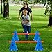 Glimin Dog Agility Hurdle Cone Set Dog Agility Course Backyard Set with Height Adjustable Include 12 Cones 6 Rods Training Equipment for Pet Obstacle Course Outdoor Games(Blue, Orange)