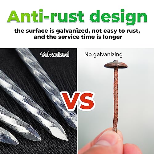 EISENSP 6.3-Inch Galvanized Heavy-Duty Landscape Stakes, (150-PACK) Spiral Metal Turf Spikes for Artificial Grass, Paver Edging, Weed Barrier, Securing Fences and More - Image 5