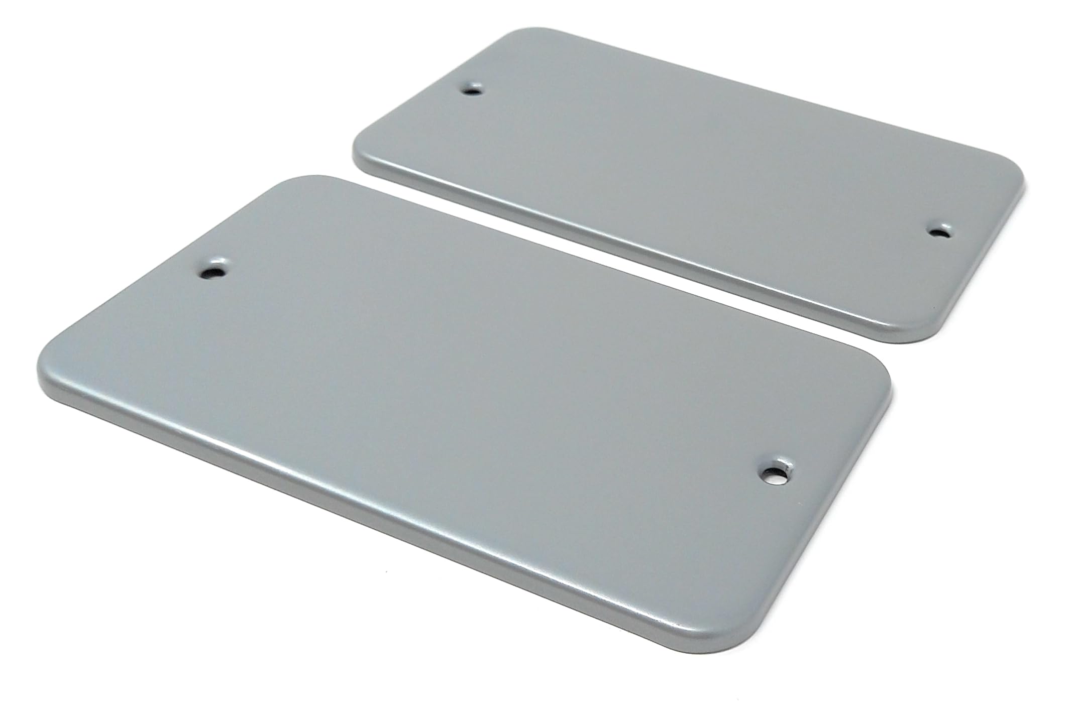 2pcs. Dual Gang Metal Clad Blanking Plate – Durable Wall Faceplate Cover for Electrical Sockets with Screws Included (WxHxD): 140x80x4mm