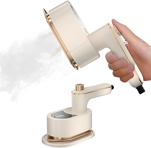 Vaporizador de viaje para ropa, mini plancha de viaje de 1000 W con vapor, plancha giratoria de mano para ropa, removedor de arrugas, calentamiento