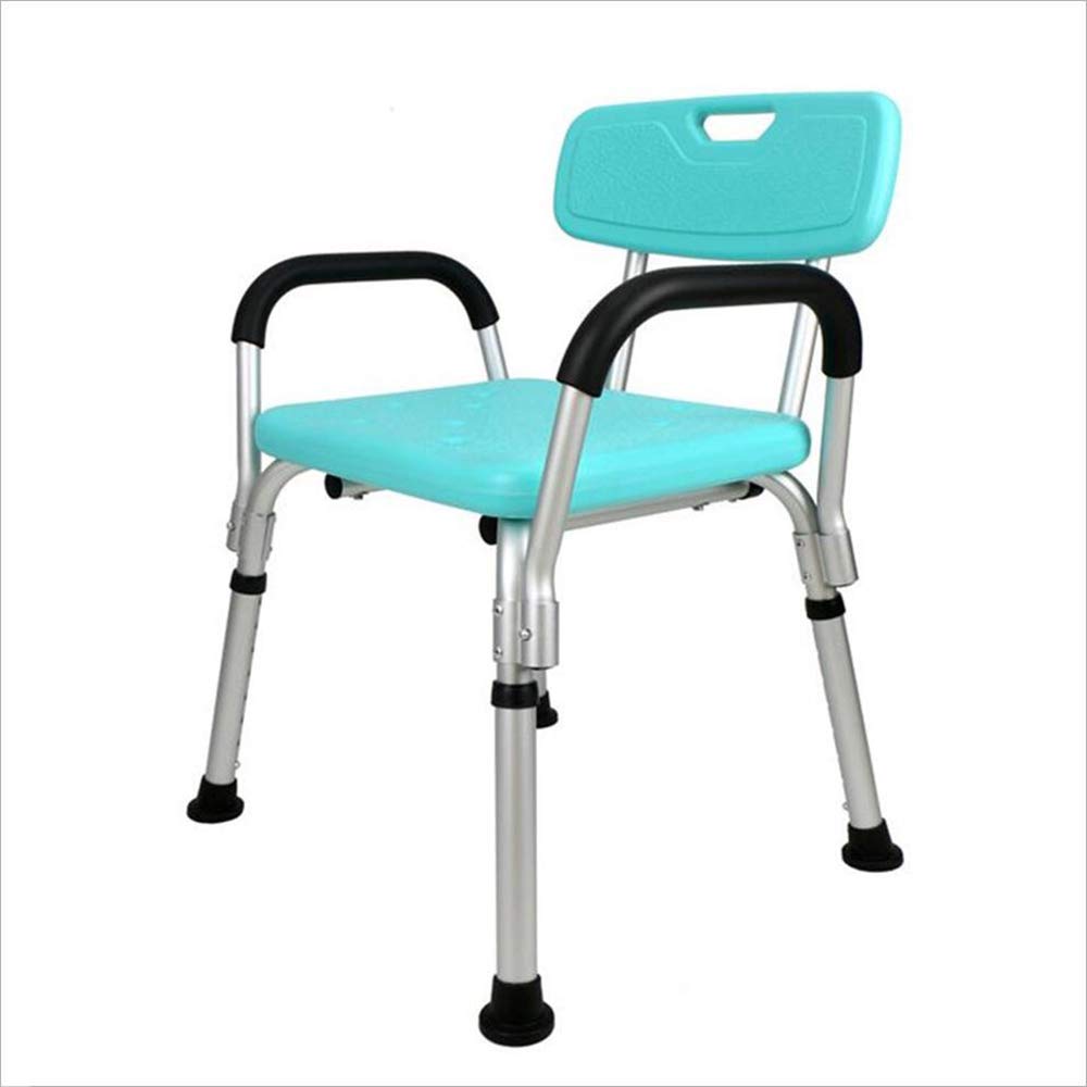 Taburete para Asiento de Ducha para baño, cinturón Antideslizante, Respaldo con apoyabrazos, Silla de Ducha, Azul