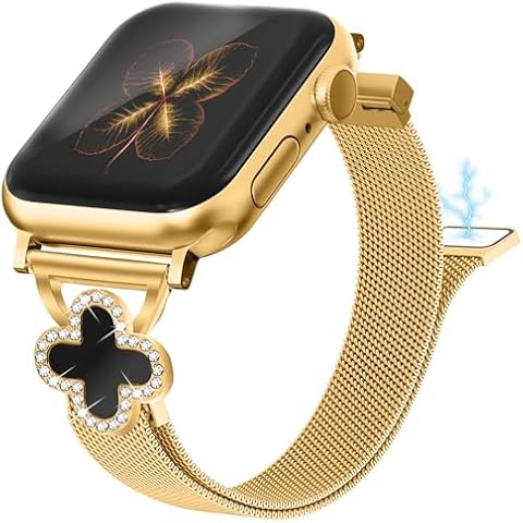 JOYOZY Slim Metal Apple Watch Band with Magnetic Clasp Cover