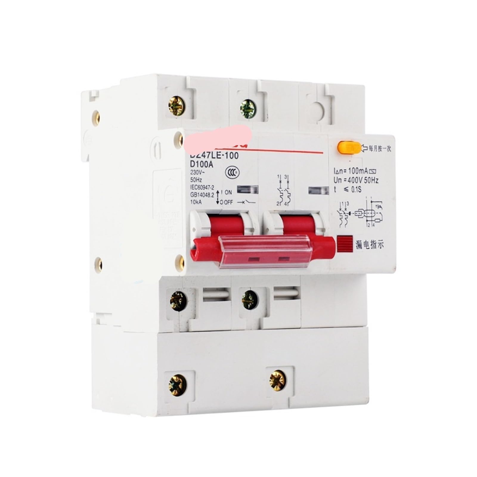 Protection contre les fuites domestiques avec disjoncteur DZ47NCLE-100A