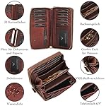 Geldbörse Damen Gross aus Hochwertigem Leder - Portemonnaie Damen Gross viel Platz - Geldbeutel Groß - Portmonee Leder mit RFID Schutz – Stilvolle Brieftasche für Frauen Geschenk -Braun 1 – Bild 4