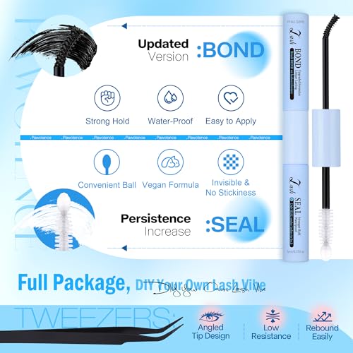 Image of Pawotence Lash Clusters Kit 40D 60D Lash Extension Kit 10-18mm Cluster Eyelash Extension Kit Individual Lashes 280pcs Eyelash Clusters with Lash Bond and Seal, Lash Tweezers for Self Use