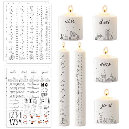 4pcs Kerzen Tattoos Folie Advent Weihnachten Kerzentattoos...