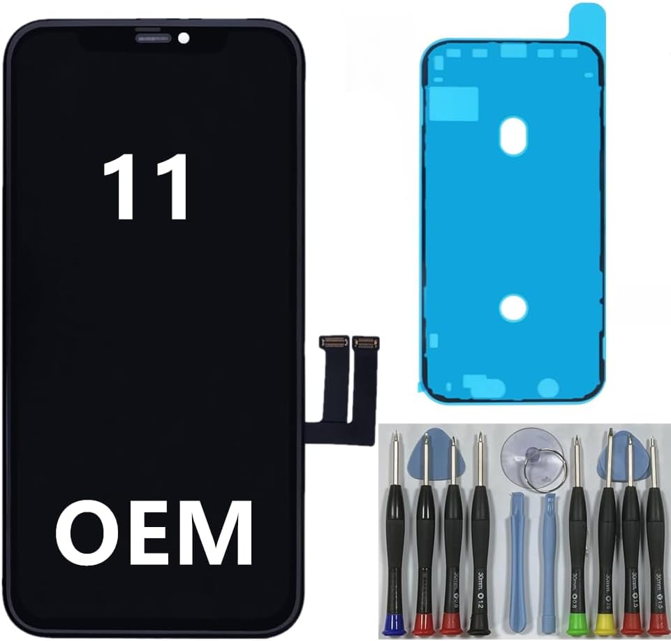 (Original Disassembly New Screen) 6.1" Original for iPhone 11 Screen Replacement OEM for iPhone 11 A2111 A2223 A2221 Display Touch Screen Digitizer Assembly with Repair Tool kit