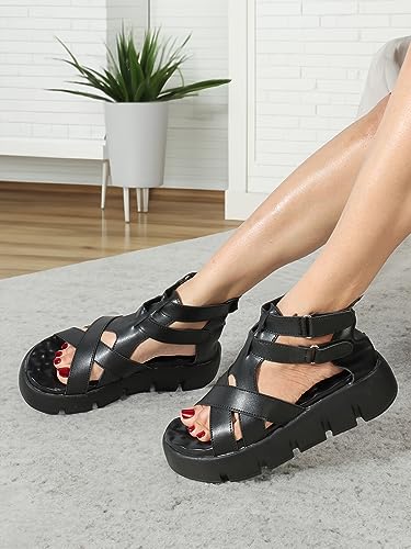 Image of Denill Women Synthetic Leather Strap Platform Sandals