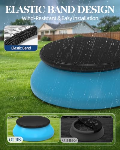 Cubre piscina inflable redonda 8 ft negro miniatura 3