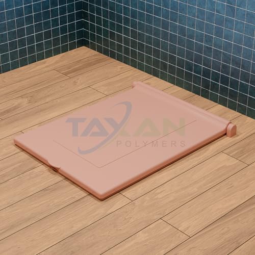 Image of Taxan Indian Toilet Seat Cover for Square Commode (21 Inch Orissa Pan) | Hard Plastic PP | Non Soft Close Toilet Lid with Easy Installation Kit | Green Finish | 56 x 42 cm | 2 Year Warranty