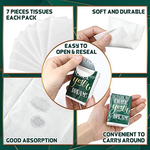 100 Packs Bulk Facial Tissues Wallet Size Travel Tissues Inspirational Pocket Tissues Individual 3 Ply Small Mini Tissues Packs For Graduation Travelling Wedding (Cool Style) #TOP2