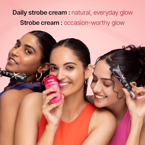 Image of Sotrue Daily Strobe Cream SPF 50 for Radiant Glowing Skin | Illuminating Face Moisturizer + Highlighter + Sunscreen | Hydrating Dewy Base with 3D Glow | All Skin Types