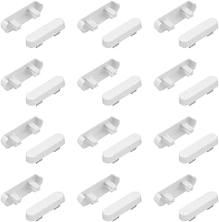 ZYAMY 24PCS Window Drain Cover Replacement Plastic Accessories 40x10x6.5mm Glossy Decorative Drain Window Drain Replacement Wiper Hole Cover White