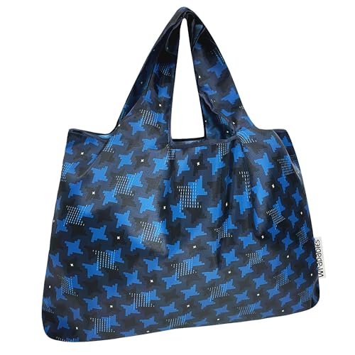 allydrew Large Foldable Tote Nylon Reusable Grocery Bags, Ninja Stars