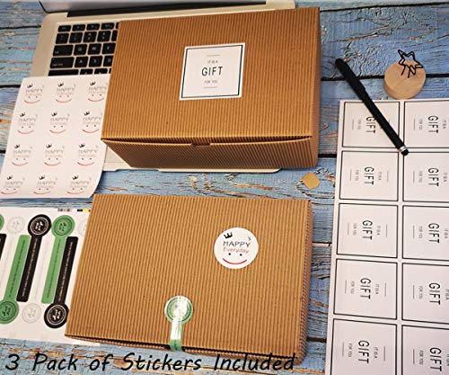 Chilly Treat Gift Boxes, Set of 10 Bakery Boxes Decorative Cupcake Cookies Chocolate Boxes, 37 Stickers Included