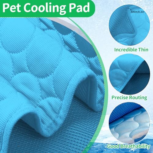 AOOGON Kühlmatte für Hunde Katzen, Selbstkühlende Hundematte, Haustier Waschbar Kühldecke für Matte, Drinnen, Draußen und Auto (Blue)