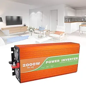 Car Power Inverter, Vehicle Adapter 2000W High Frequency Pure Sine Wave Power Inverter Car Solar Inverter Output Voltage 220V(Orange-24V)