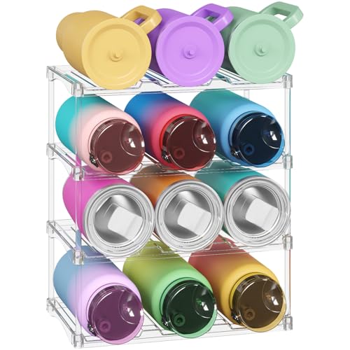 Lifewit Organisateur Empilable pour Bouteille d'eau pour Placard, Congélateur, Garde-manger,...