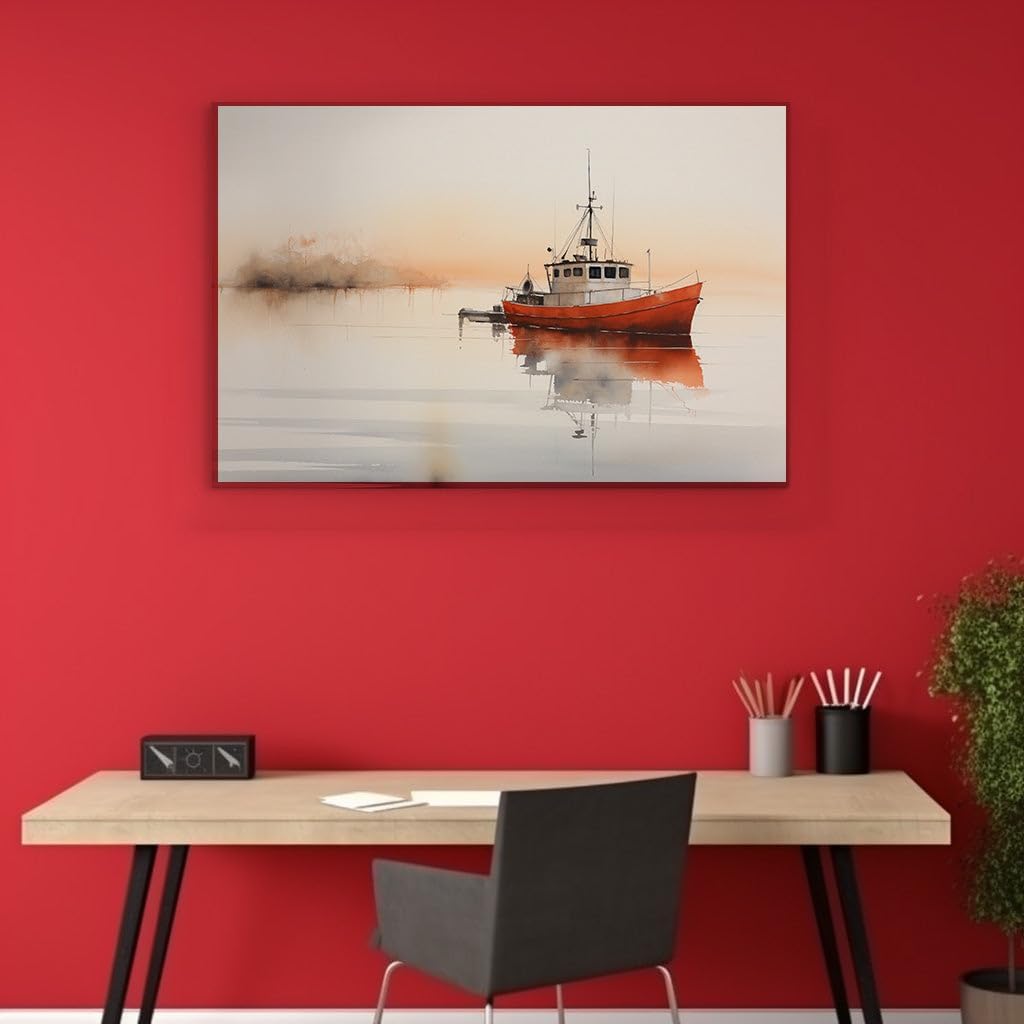 Canvas for Living room. Serenity on Canvas: Drifting in Peace with Nature's Palette, 27 x 18 inch Canvas Wall Art - Contemporary Masterpieces - Modern Home Decor
