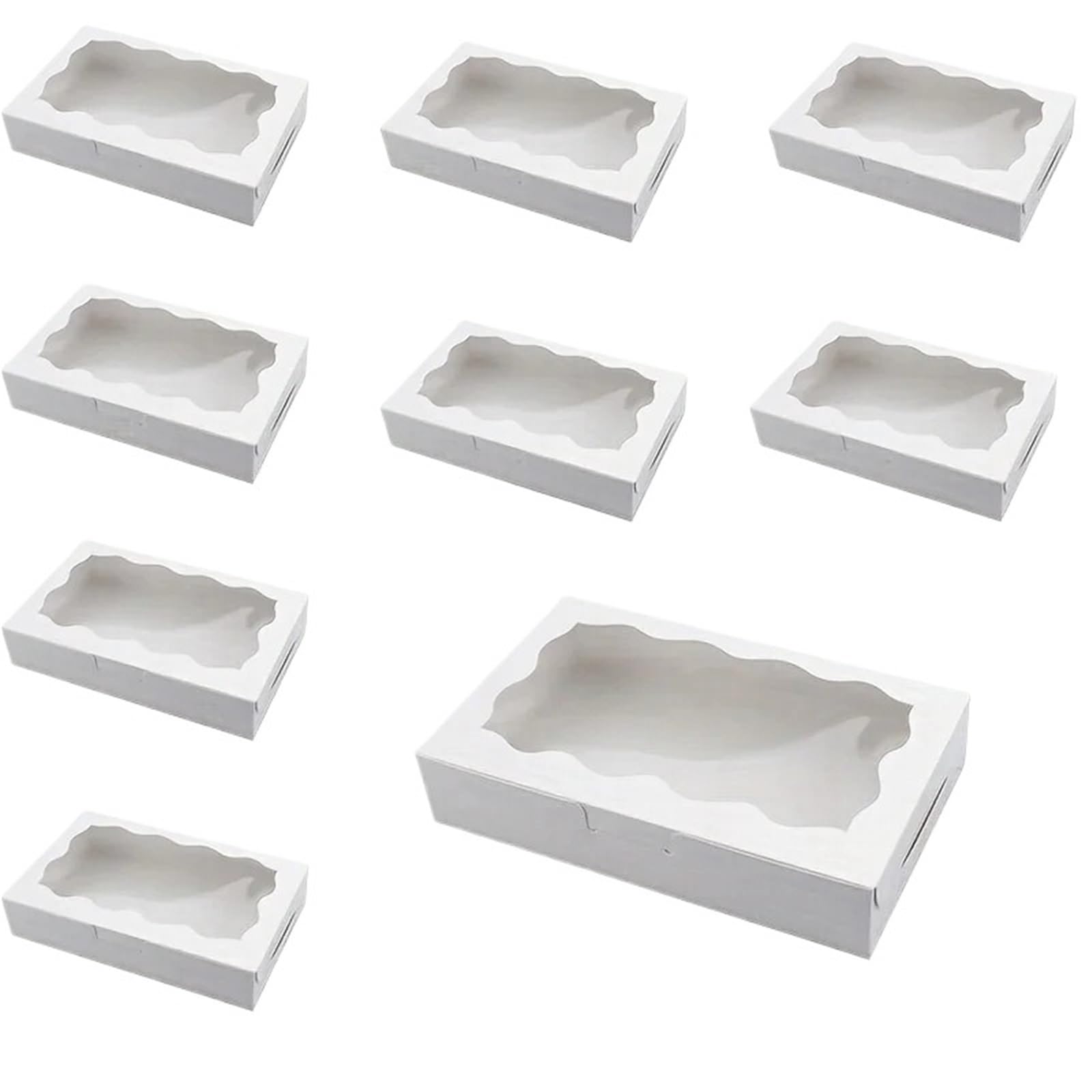 DHYUACN Cupcake Boxes with Clear Window 12/24pcs Clear Window Cake Box With Lid, Bakery Pastry Display For Wedding Birthday(WHITE,24pcs)