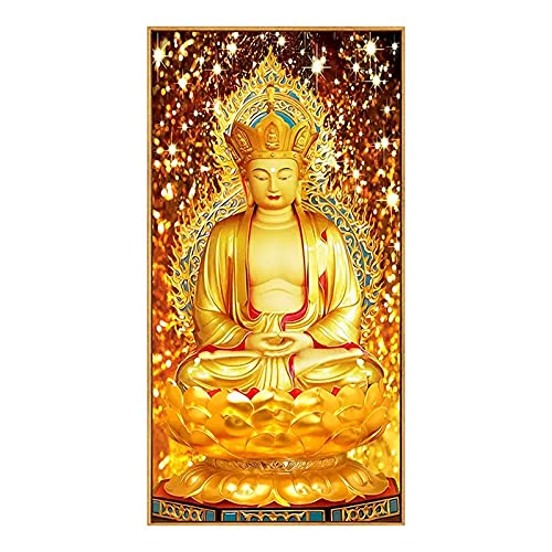 Grande taille d'art de diamant bouddha doré 80x220cm mosaïque 5D premium
