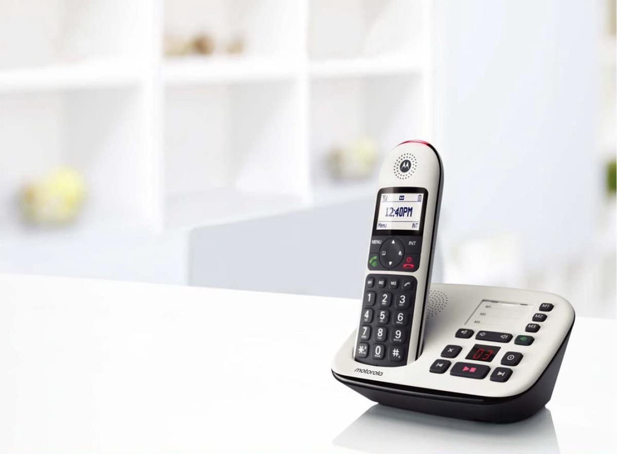 Motorola CD5011 Motorola - DECT Digitales Schnurlostelefon mit Anrufbeantworter, Anrufsperre und Lautstärkeanhebung - 1,8" Vollgrafik-Bildschirm, Silber/grau