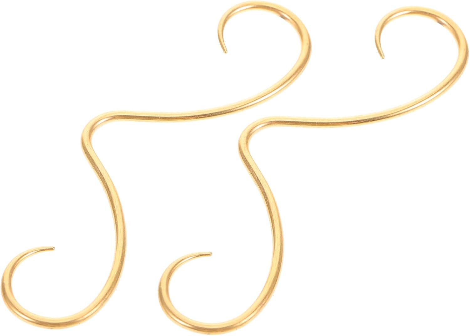 2PCS 16L Stainless Steel Fake Septum Ring Nose Jewelry for Body Piercing 1.6mm x 62mm Gold Color Suitable for Men and Women