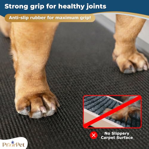 Image of Dog Ramp for Couch - Non-Slip, Sturdy Build Foldable Wooden Dog Ramp - Supports up to 200 lbs - 7 Adjustable Heights (14 inch-20.5 inch) - Enhanced Stability - Birchwood Pet Ramp for Small Dogs - Gray