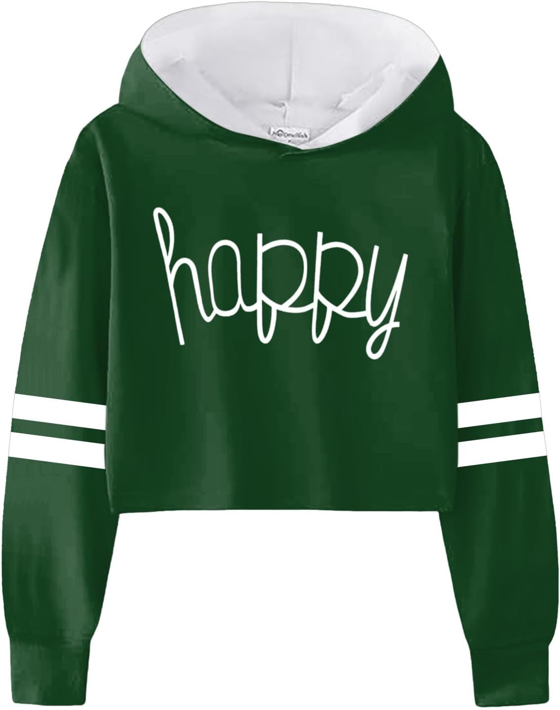 Felpa Con Cappuccio Per Bambina 10 Anni - Cotone, Stampa Lettere, Stile Crop Top, Casual E Divertente - Foto 7