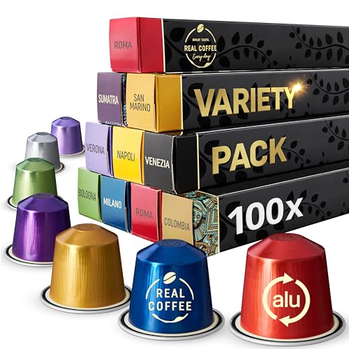 Variety Pack: 100 Nespresso Compatible Pods. 9 Different Varieties With Coffee Capsules