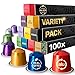 Mixed Variety Pack: 100 Nespresso Compatible Capsules. Organic/Fairtrade Nespresso Capsules. 9 Different Varieties.