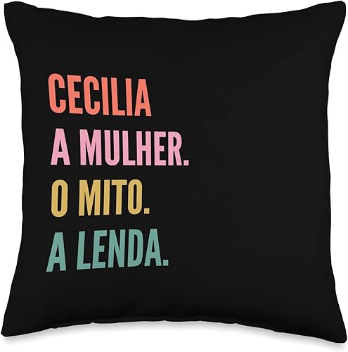 Divertido diseño portugués de nombre - Almohada de tiro Cecilia