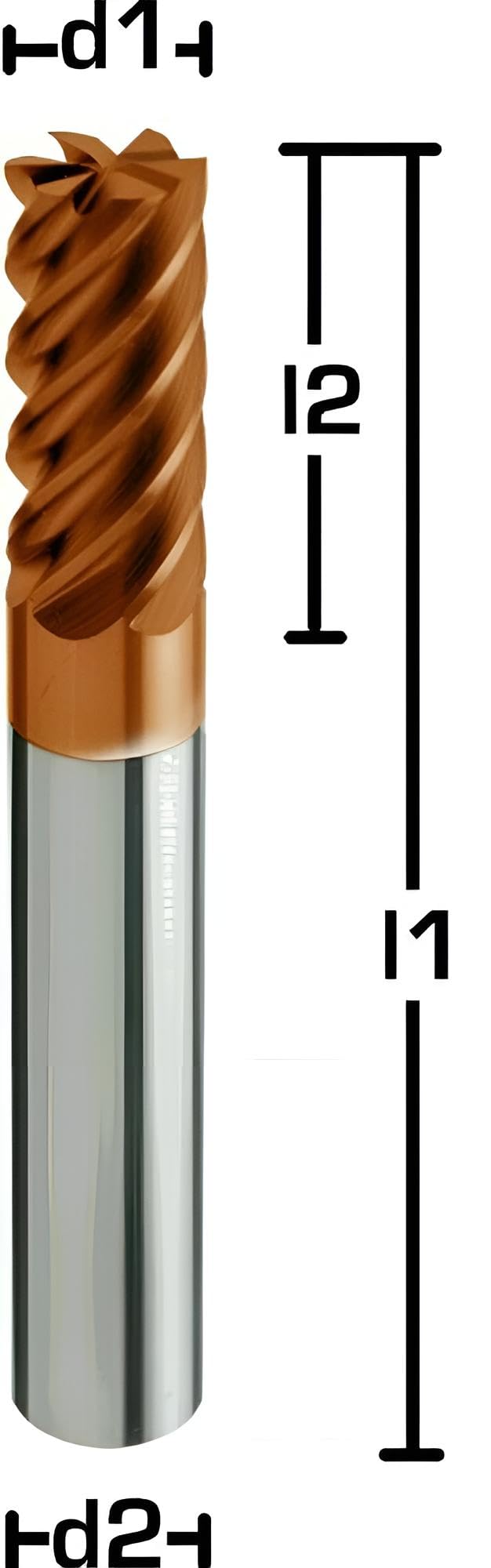 VHM-Spezial-Schaftfräser 45°, Z=6, Fräser mit Beschichtung, Mehrschneider bis 70 HRC (10,0 x 22 x 73 - d2=10 mm)