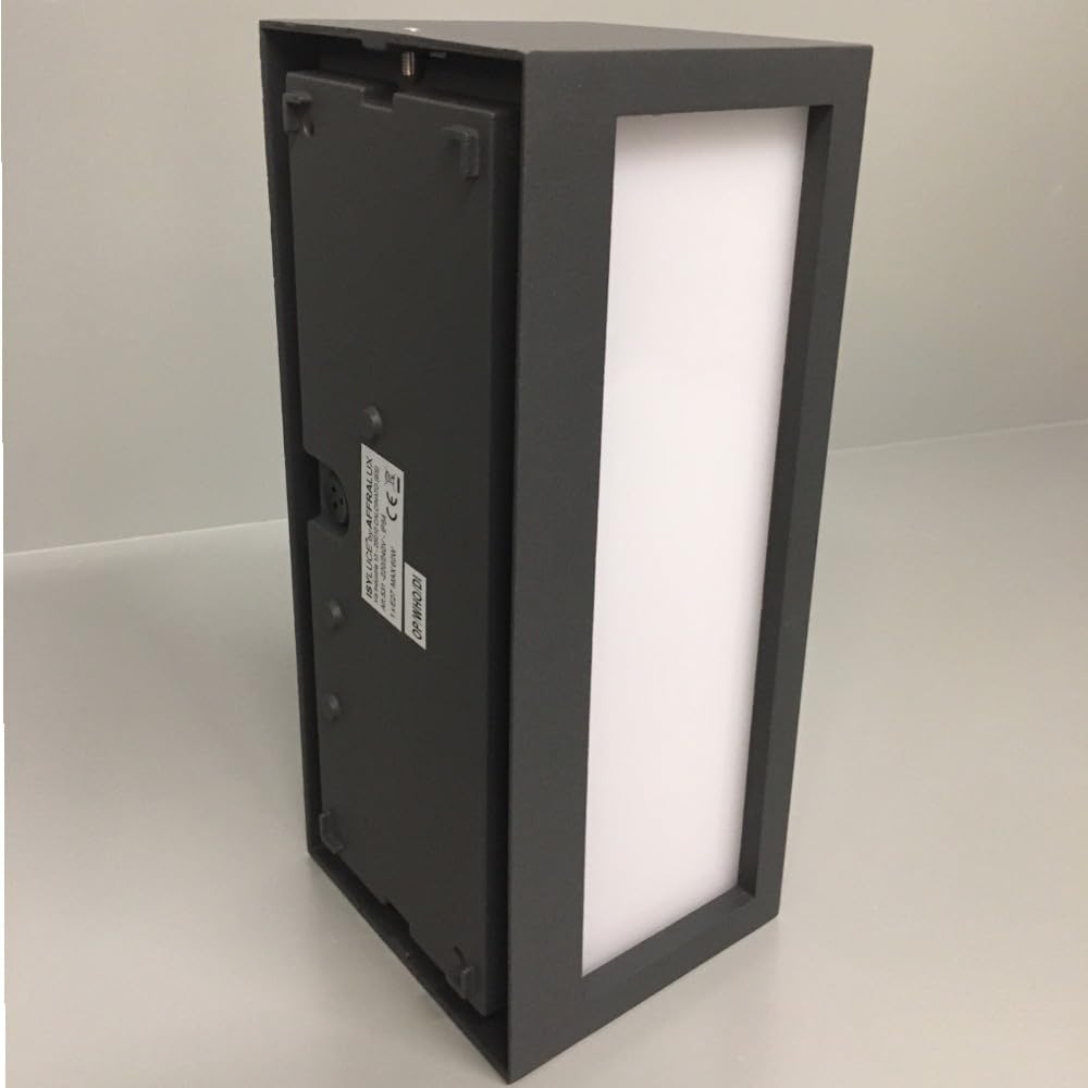 MAZZOLA LUCE Applique lampada da parete per esterno giardino ip54 grigio antracite e27 moderna rettangolare - Certificazione Elettrica Italiana