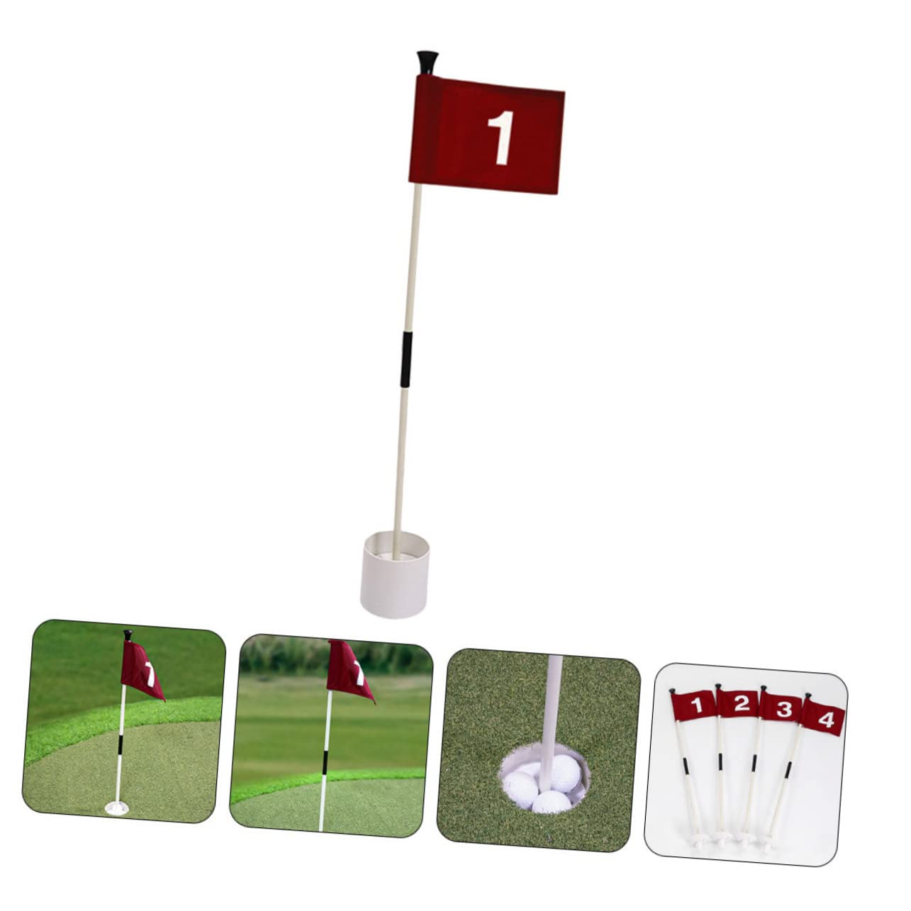 Golf Fahne für Training Leicht zu Tragen mit Abnehmbaren Teilen Satz aus Abs und Glasfaser für Fahnenmast und Golfspiel dem Übungsplatz