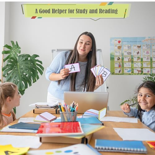 BAYTORY Cartões de índice de 360 peças, 7,6 x 12,7 cm, cartões coloridos forrados, cartões didáticos