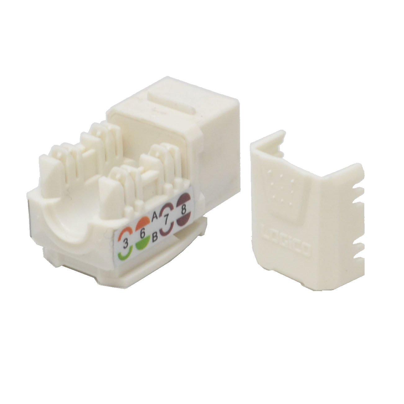 Paquete de 100 conectores Keystone Cat5e White Network Ethernet 110 Punchdown 8P8C