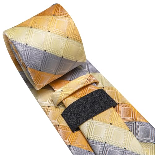 Image of Dubulle Mens Tie Set Solid Paisley Silk Striped Necktie for Men with Cufflinks Tie and Pocket Square