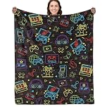 Cool Gamer Throw Blanket for Boys, Teens & Men, Themed Gaming Blanket - Soft Fleece Blankets for Gaming Room Decor, Birthday for Teenage and Adult Gamers