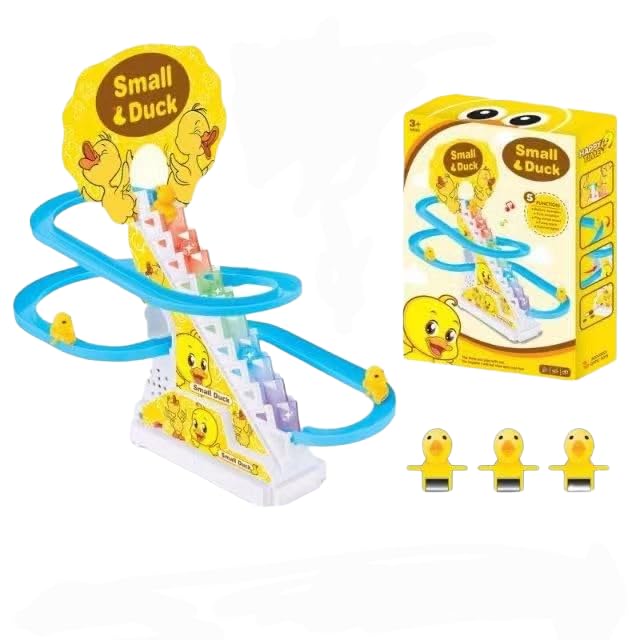 Small Duck Slide Toy Set, Funny Automatic StairClimbing Ducklings