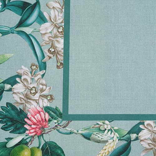 Nappe turquoise polyester anti-plis 140x200 cm pour table facile à laver