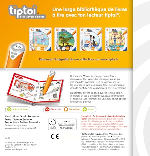 Livre Interactif Tiptoi Mini Doc' Les pompiers Ravensburger Jeux France - vue 4