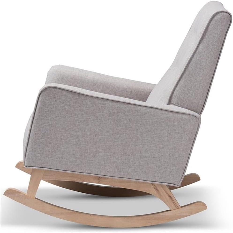 Baxton Studio Marlena Tufted Rocker in Grayish Beige