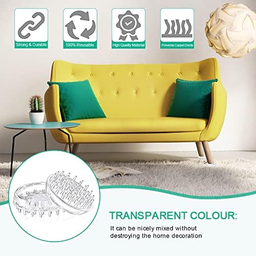 FRAUTOPARTS Carpet Protectors 12Pcs Spiked Caster Cups Floor Saver Pads Clear Spiked Floor Castor Cups Spiked Furniture Cup Transparent Plastic Caster Cups for Sofas Tables Chairs Other Furniture-50mm