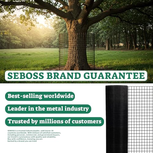 SEBOSS Hardware Cloth 1/2 inch 36 x 50 ft 19-Gauge, Chicken Wire Mesh Chicken Wire Fencing Coating Wire Mesh Wire Fence Roll Garden Fence Wire Cloth Rat Wire