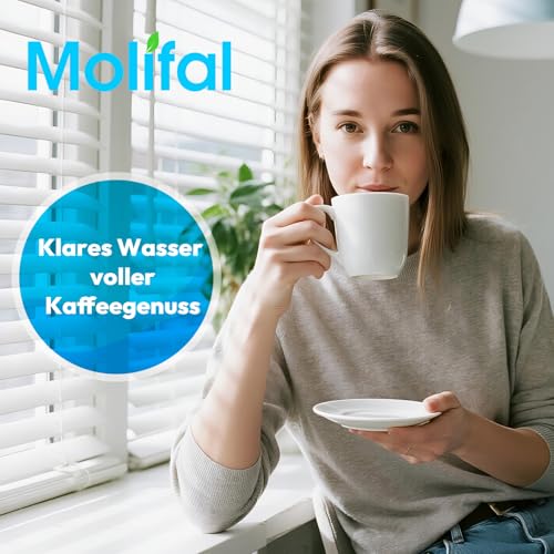 Molifal Wasserfilter für Philips AquaClean CA6903/10 CA6903/22- Filterpatrone kompatibel mit Saeco Philips LatteGo Kaffeevollautomat - BPA-frei, kalkfrei, verbessert Geschmack (4X)