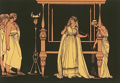 Lienzo decorativo premium Penélope de John Flaxman, pintura vintage de 60x90 cm