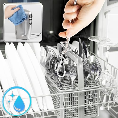 Duronic HM4 SR Hand Mixer 400W Electric Whisk Handheld Kitchen Food Mixers for Baking Dough Cream Egg Beaters with 5 Speeds Turbo Cake Whisks with 2 Beaters 2 Dough Hooks 1 Whisk - Silver Renewed - Image 7