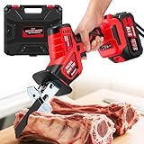 Newhai Electric Bone Saw Machine Handheld Cordless Butcher Saw with 4 Blades Battery Powered 3000mAh for Home Use
